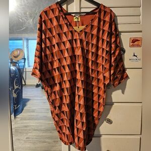 KEALOPIKO WOMENS DOLMAN DRESS - SIZE MEDIUM - KULUA PRINT - RED COLOR